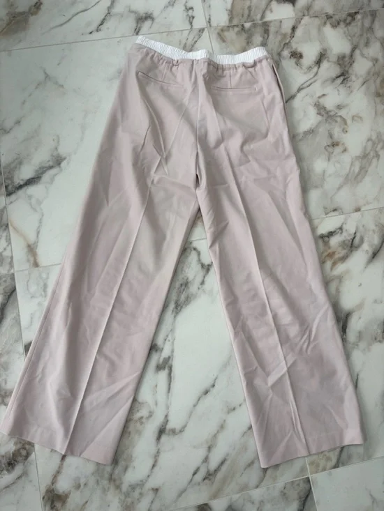 NWT Aritzia Babaton Equity Pants Size M | Italian Wool Wide Leg Blush Mauve - Picture 12 of 13